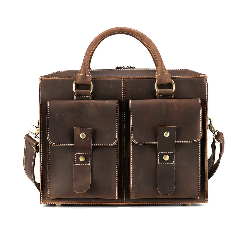 

YH3110 Crazy Horse Leather Men's Handbag, Genuine Leather Horizontal, Head Layer Cowhide Cross Shoulder Bag