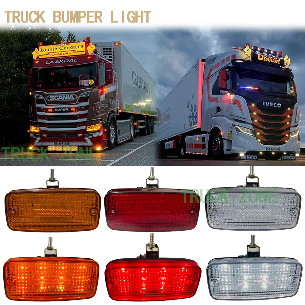 1 PCS led truck front bumper light lamp for volvo scania benz man renault iveco daf truck led front bumper lamp