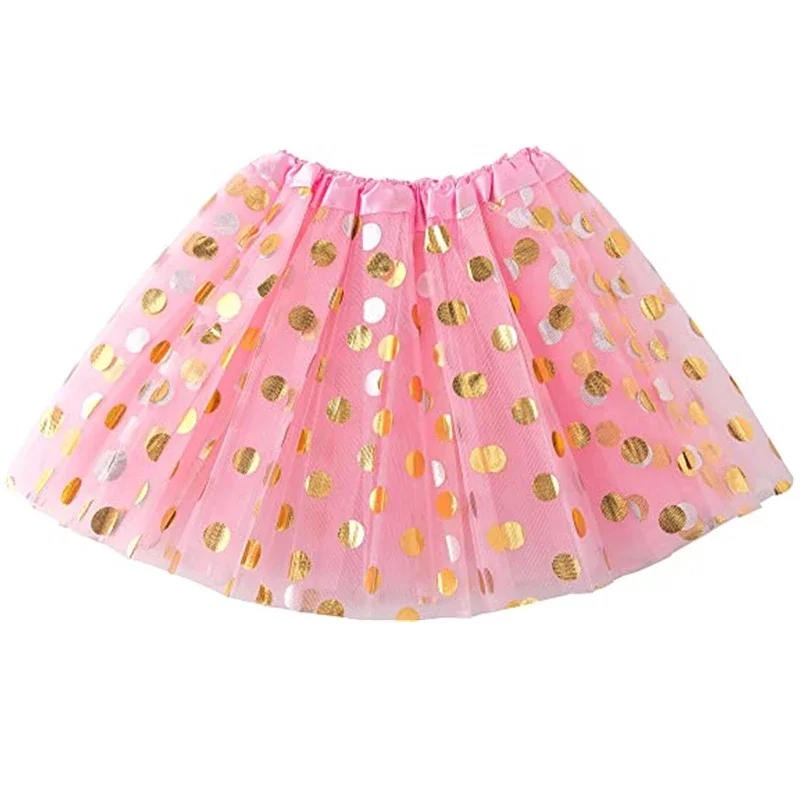 Kids Baby Star Glitter Dance Tutu Skirt For Girl Sequin 3 Layers Tulle Toddler Pettiskirt Children Chiffon 2-8T