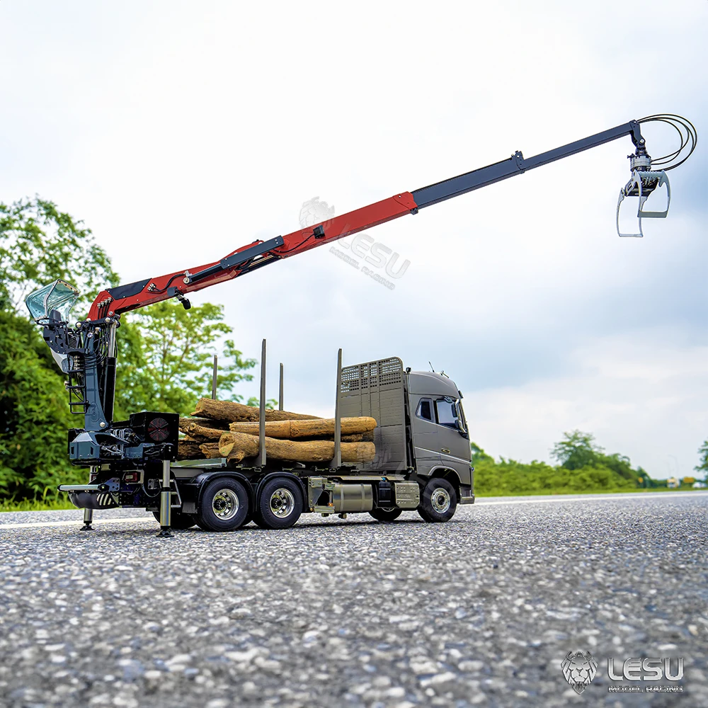 In Stock LESU Hydraulic RC Metal Wood Timber Crane Painted Assembled Radio Control Model without Cabin Not Included Woods