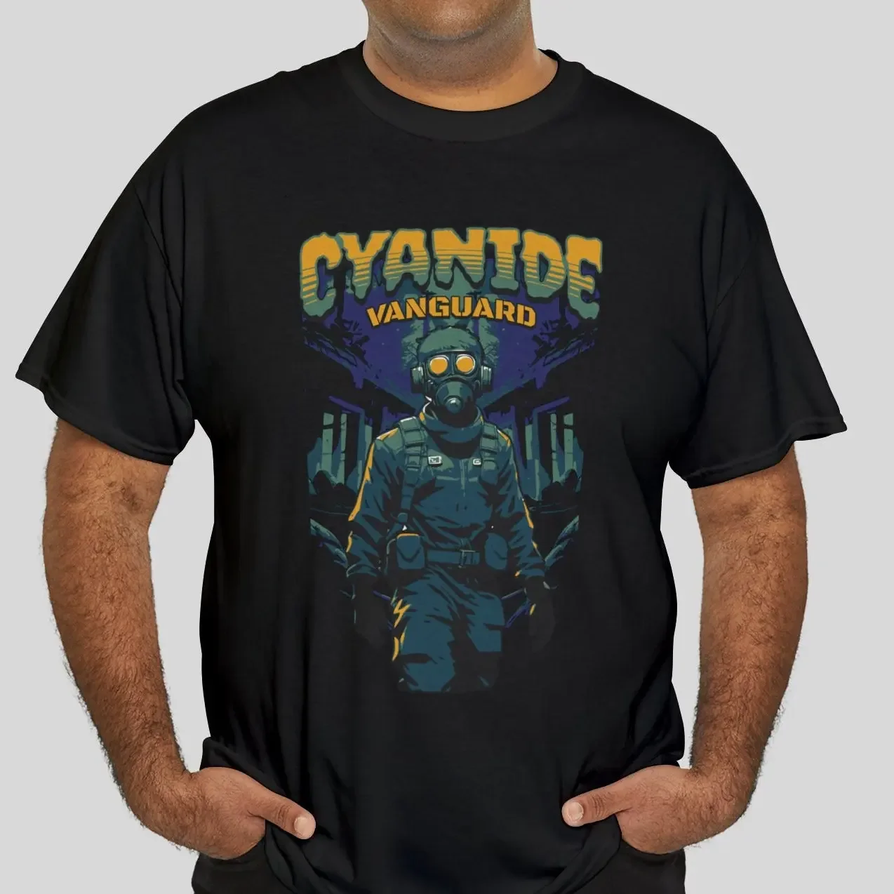 

Тяжелая хлопковая футболка с противогазом Cyanide Vanguard