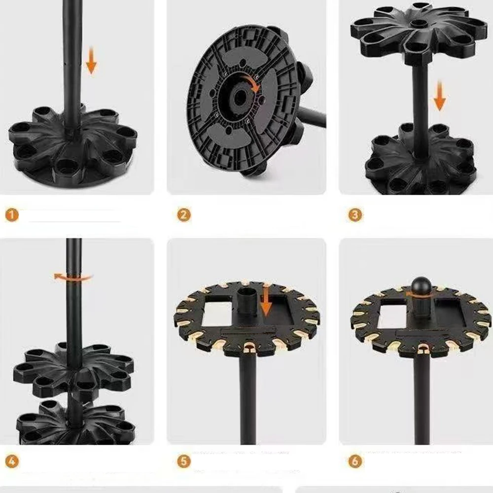 Floor standing fishing rod storage rack, multi-purpose fishing rod, billiards rod display rack, rotating placement rack