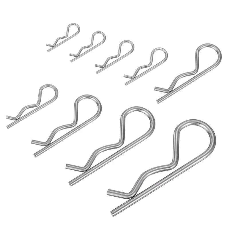 10pcs R Shaped Spring Cotter Pins Steel Hairpin Clips Marine Hardware Fastener for Effective Hitch Pin Locking