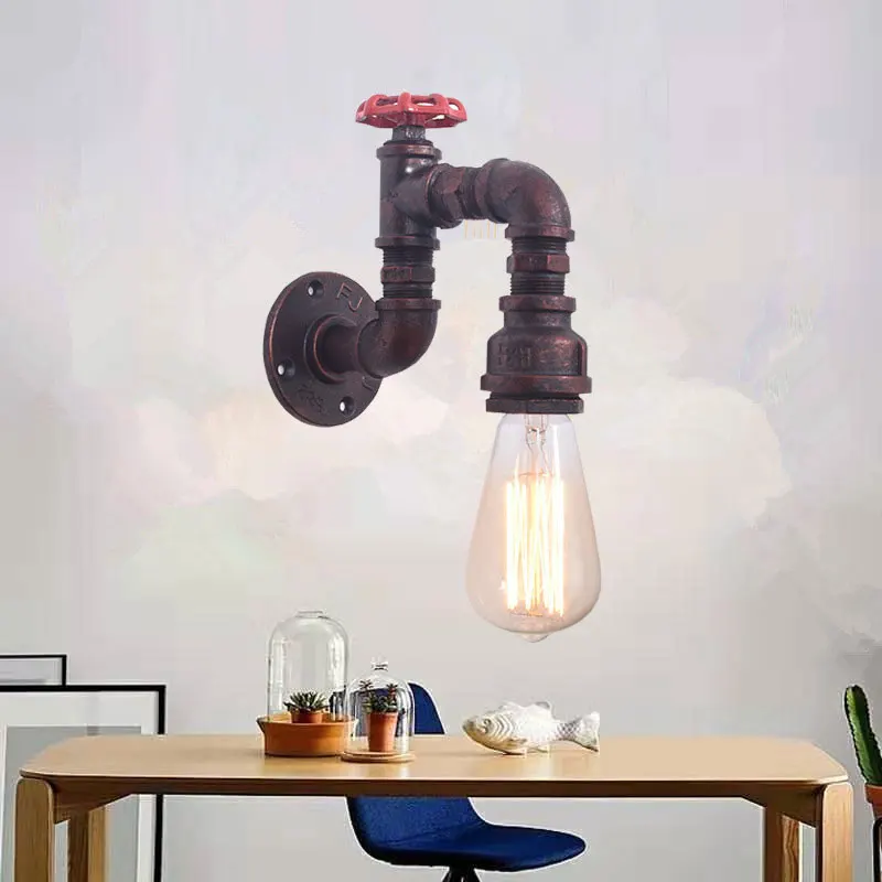 American Retro Wall Lamps Creative Faucet Decorative Water Pipe Lights Bedroom Living Room Restaurant Lighting Corridor Fixtures