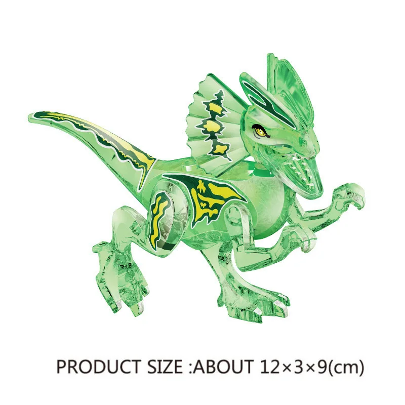 DIY MOC Building Block Transparent Tyrannosaurus Rex Spiny backed Dragon Triceratops Velociraptor Pterosaur Children\'s Toy Gifts