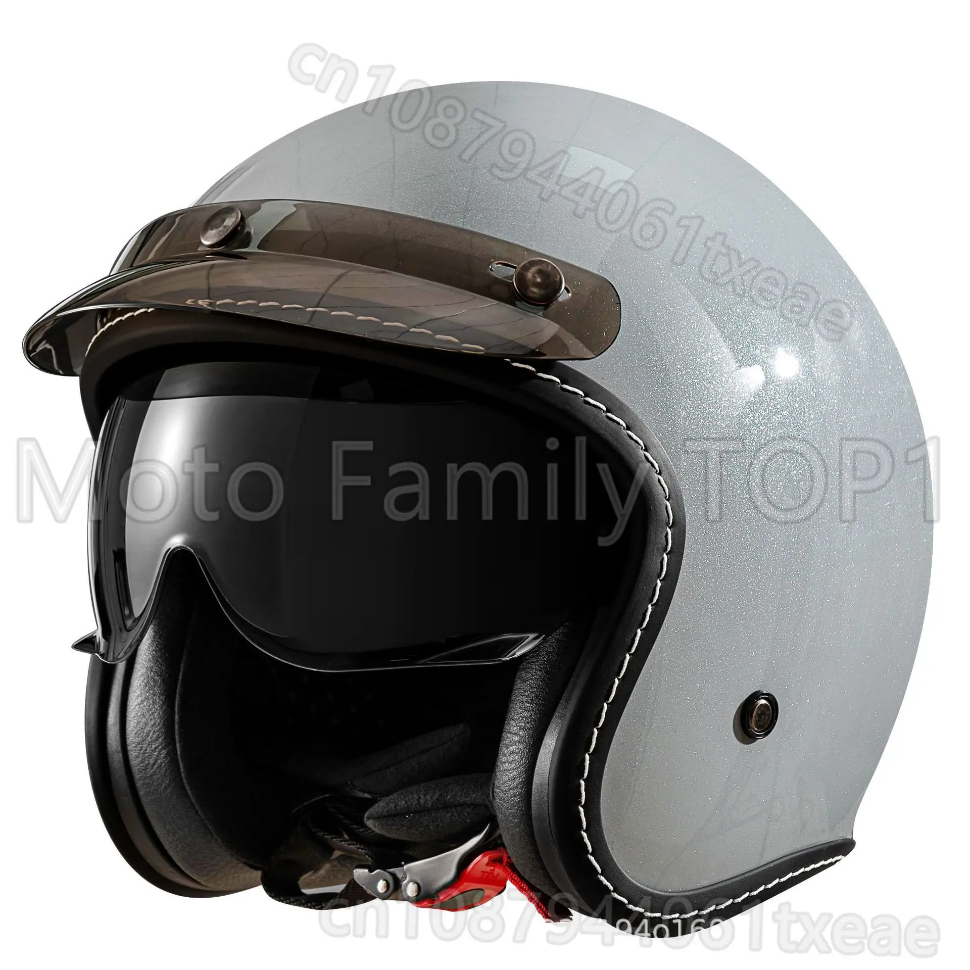 

Motorcycle Helmet Men's and Women's Electric Vehicle Cruise Pedal Half Helmet Bluetooth Retro 3/4 Endoscopic Half Helmet