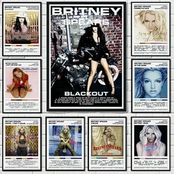 Britney Spears Pop Singer Music Album Cover Poster Canvas Painting Wall Art Prints Picture for Bar Room Home Decor Fans Gifts