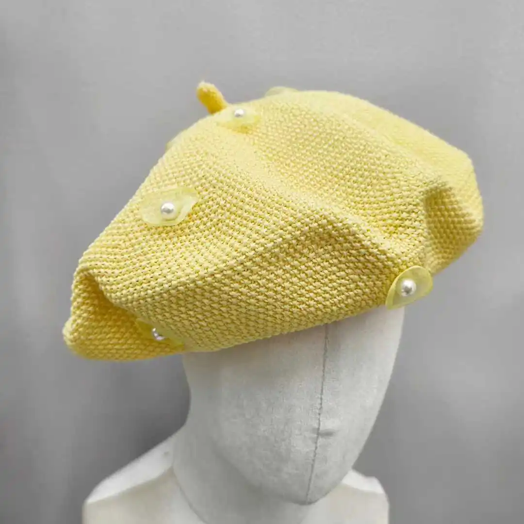 New Women's Spring And Summer Fashion Breathable Beret Thin Breathable Painter's Hats Retro Tidal Current Beilei Caps