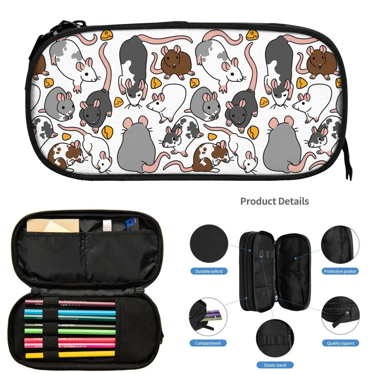 ラットパック鉛筆ケース学生用スクールペンボックス鉛筆バッグ大容量鉛筆ポーチ収納文具用品