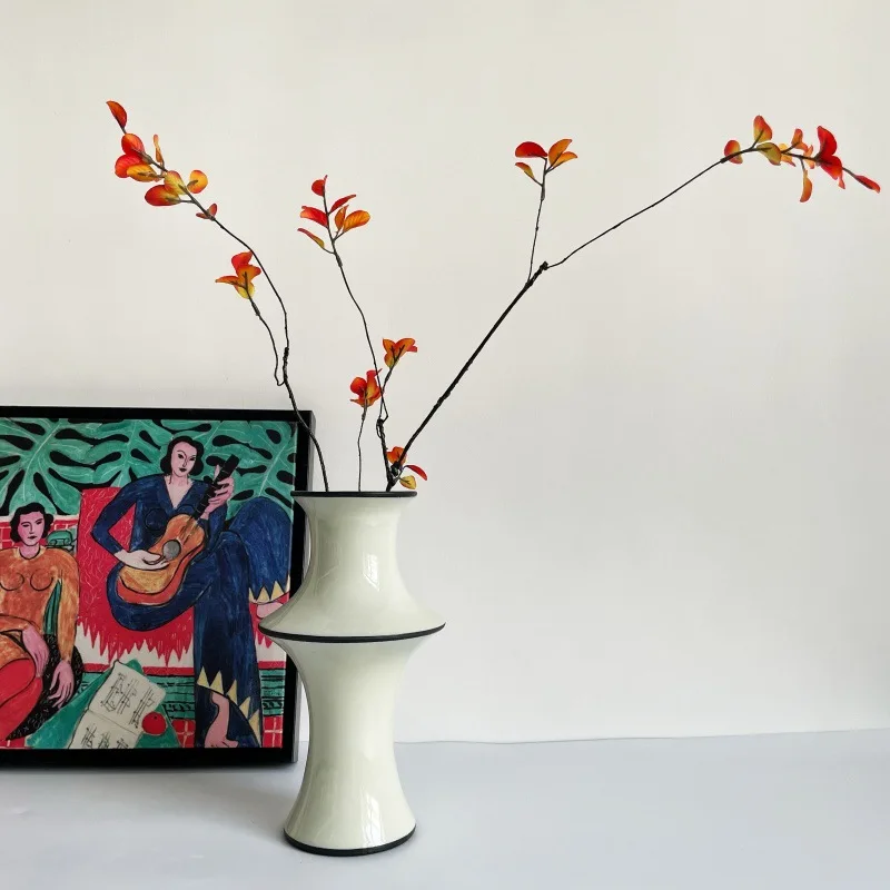 

French antique cream color matching ceramic vase living room bedroom