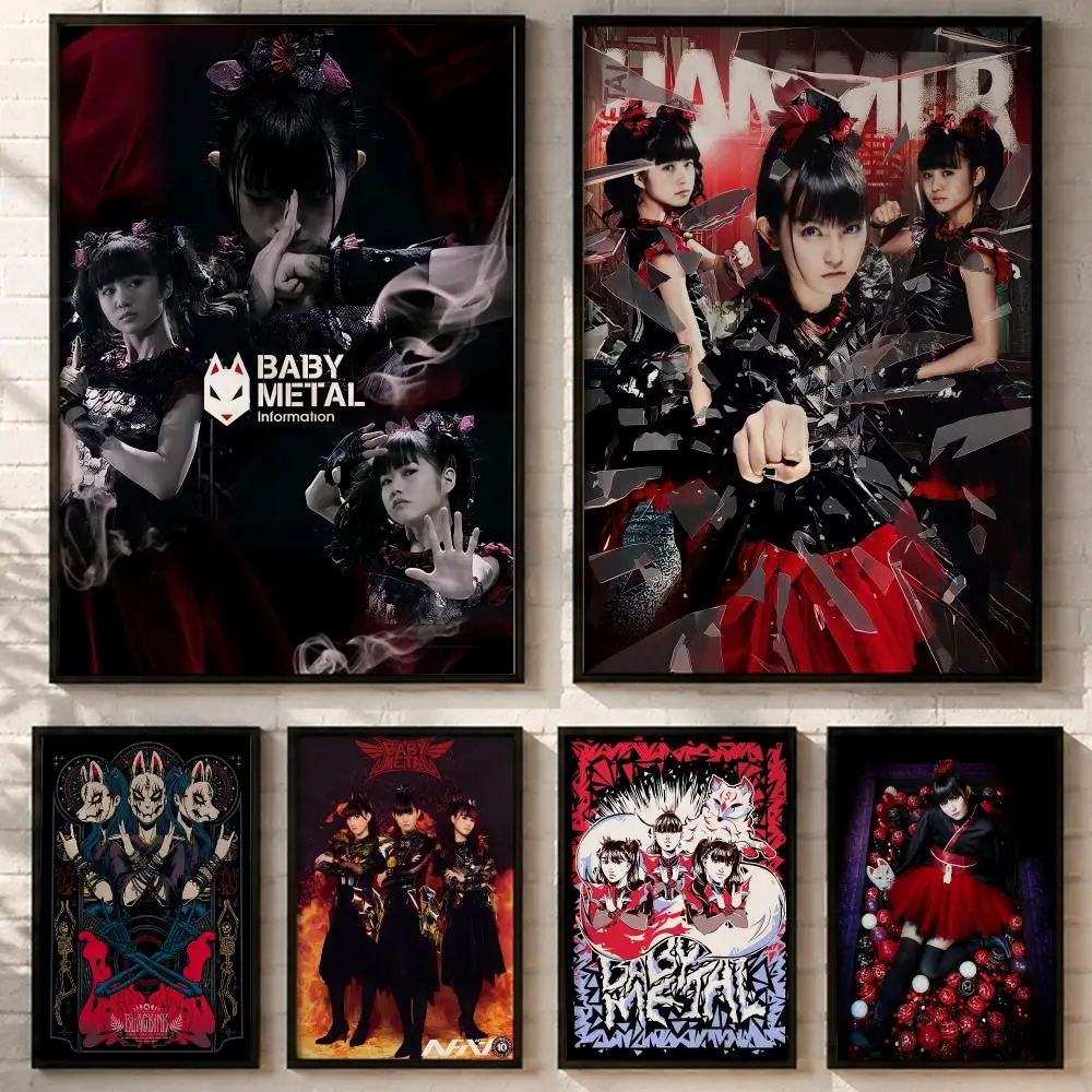 Japanese Metal Babymetal Poster HD poster wall art self-stick no-residue for home cafe office great gift