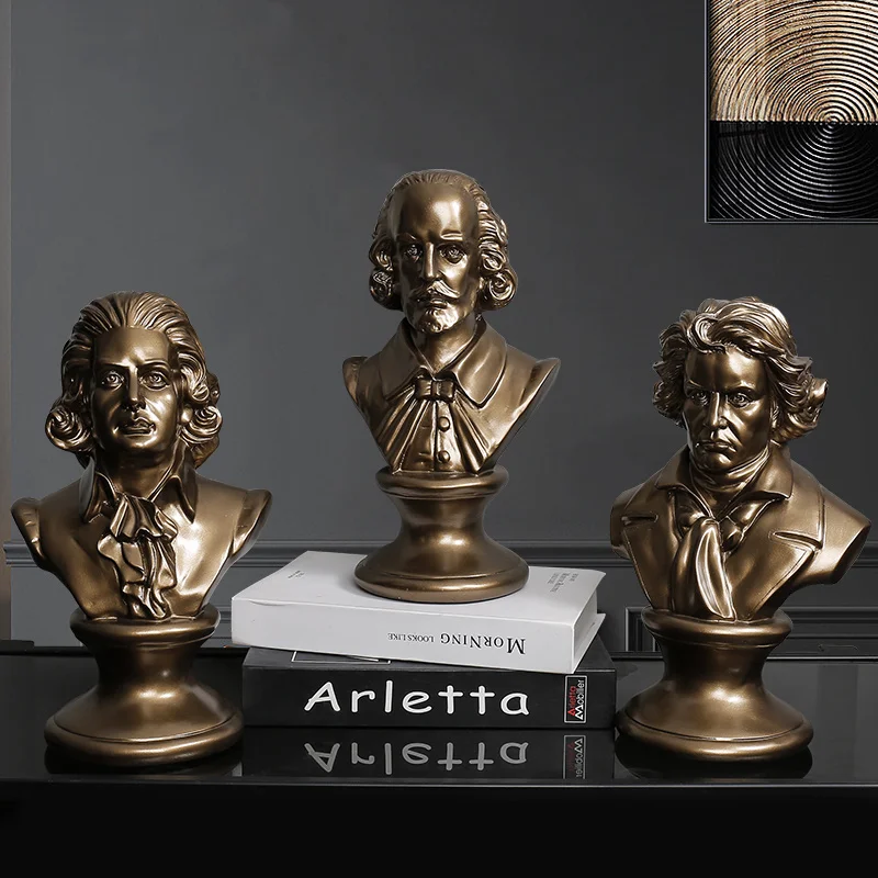 Celebrity Portrait Resin Handicrafts Living Room Ornament Light Luxury Style Sculptures And Figurines Fashion Home Decor Items