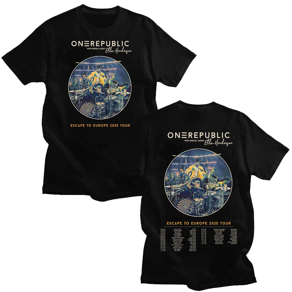 

OneRepublic Escape To Europe 2025 Tour T-shirt OneRepublic Fans Gift Perfect Tee Cotton Casual New Unisex Tops Trends Y2k TShirt