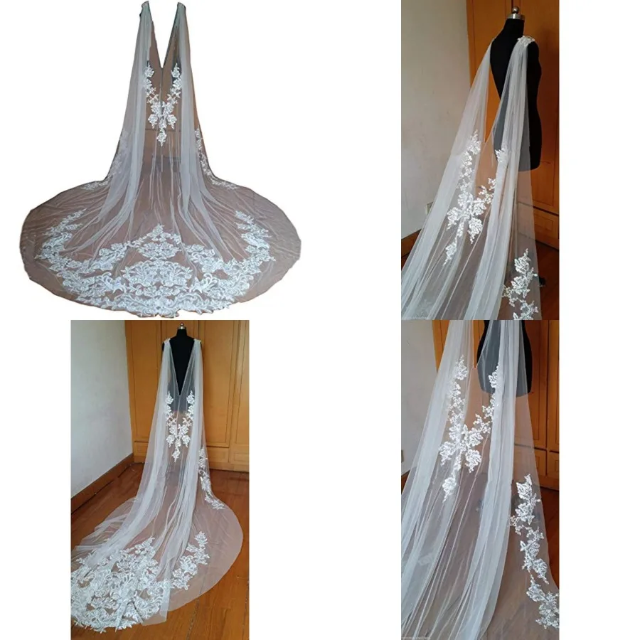 

Wedding Capes Lace Bridal Veils Appliques Bridal Wraps Cathedral Length Wedding Cloak