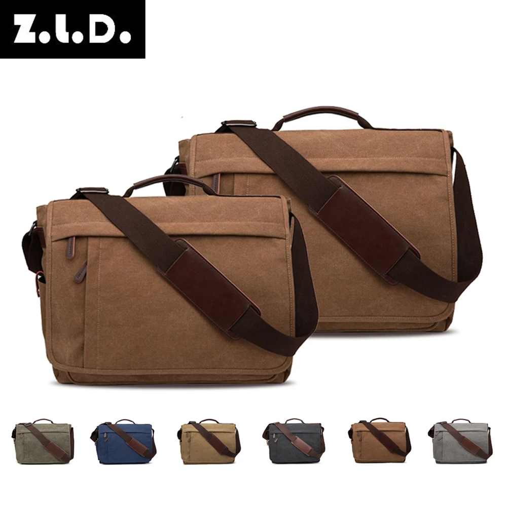 الرجال قماش حقيبة كتف عادية الرجال ريترو سستة حقيبة لابتوب Crossbody في الهواء الطلق حقائب رجالي السفر حقيبة كتف مدرسية