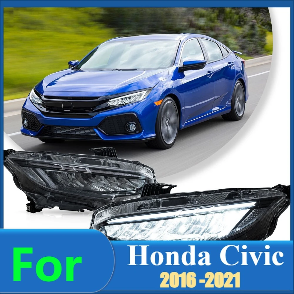 Pair With Startup Animation Vland FULL LED Headlight For Honda Civic 2016-2021,enhancing the car's personalization and safety