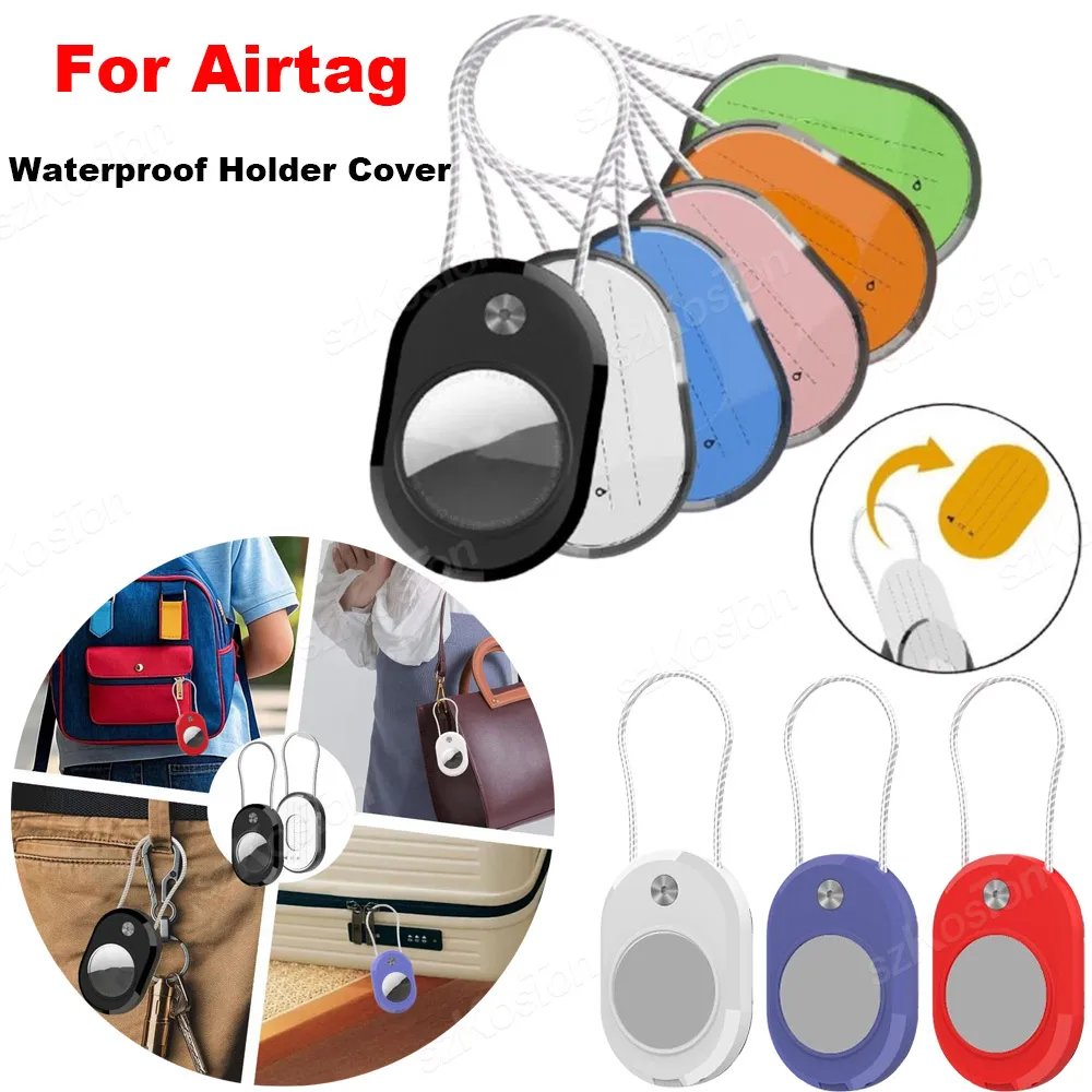 

Водонепроницаемый жесткий держатель для Airtag с проволочным кабелем, многослойный защитный чехол, защита от потери, аксессуар для Air Tag