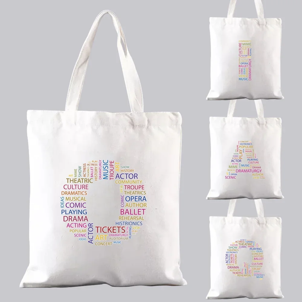 

Handbags Ladies Shopping Bag Text Letter Pattern Series Handbag Shopper Harajuku Style Bag College Student Canvas Tote Bags