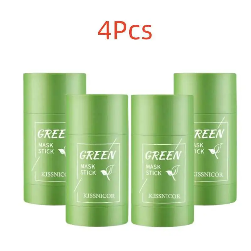 

4Pcs Green Tea Mask Dispel Acne Blemish Mark Remove Blackhead&Acne Treatment Film Hydrating Mask Refreshing Clean Mud Mask