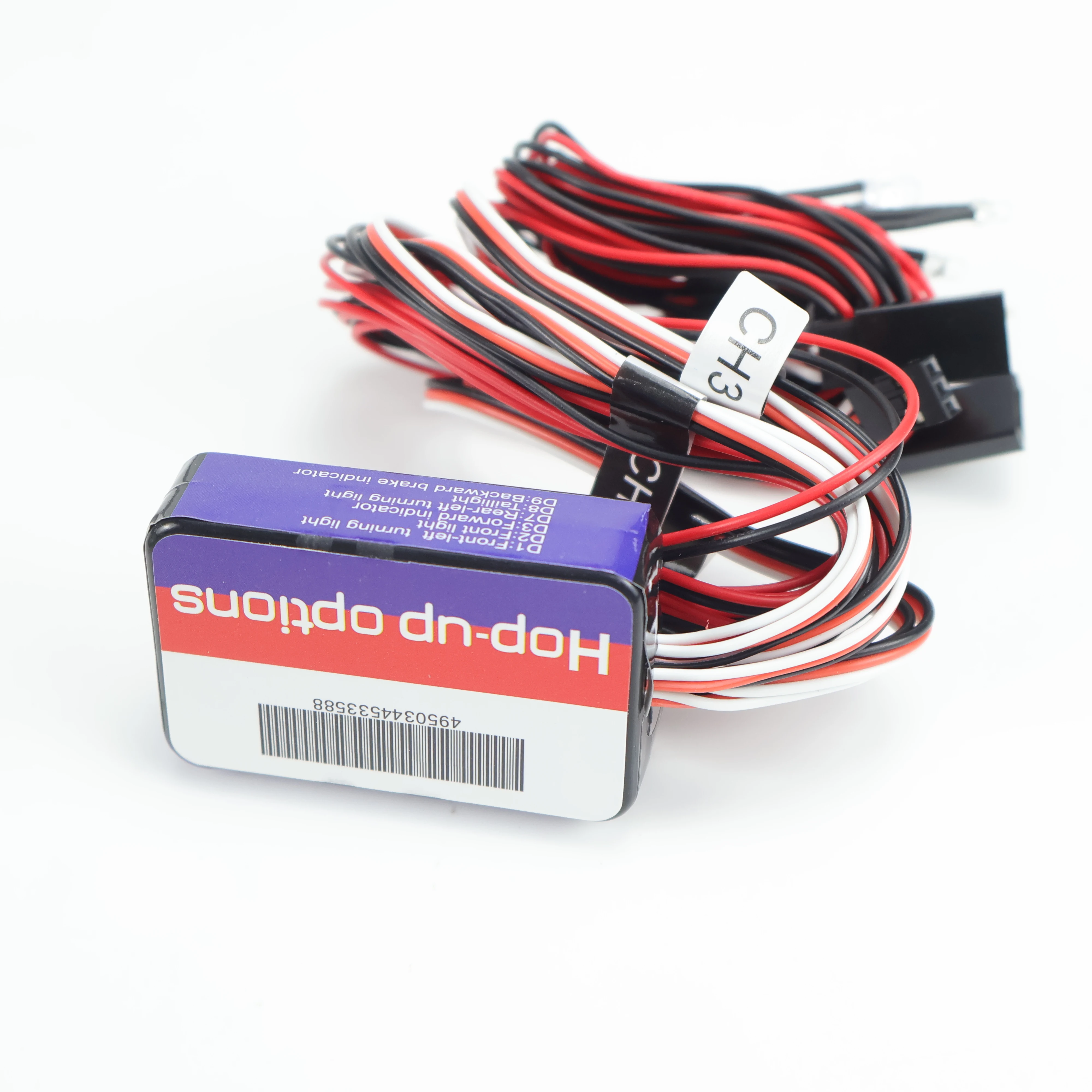 1pcsSimulation Steering Brake Flash Light 12LED Lighting Kit for1/10Scale Models RC Car three-way controllable turn signal light