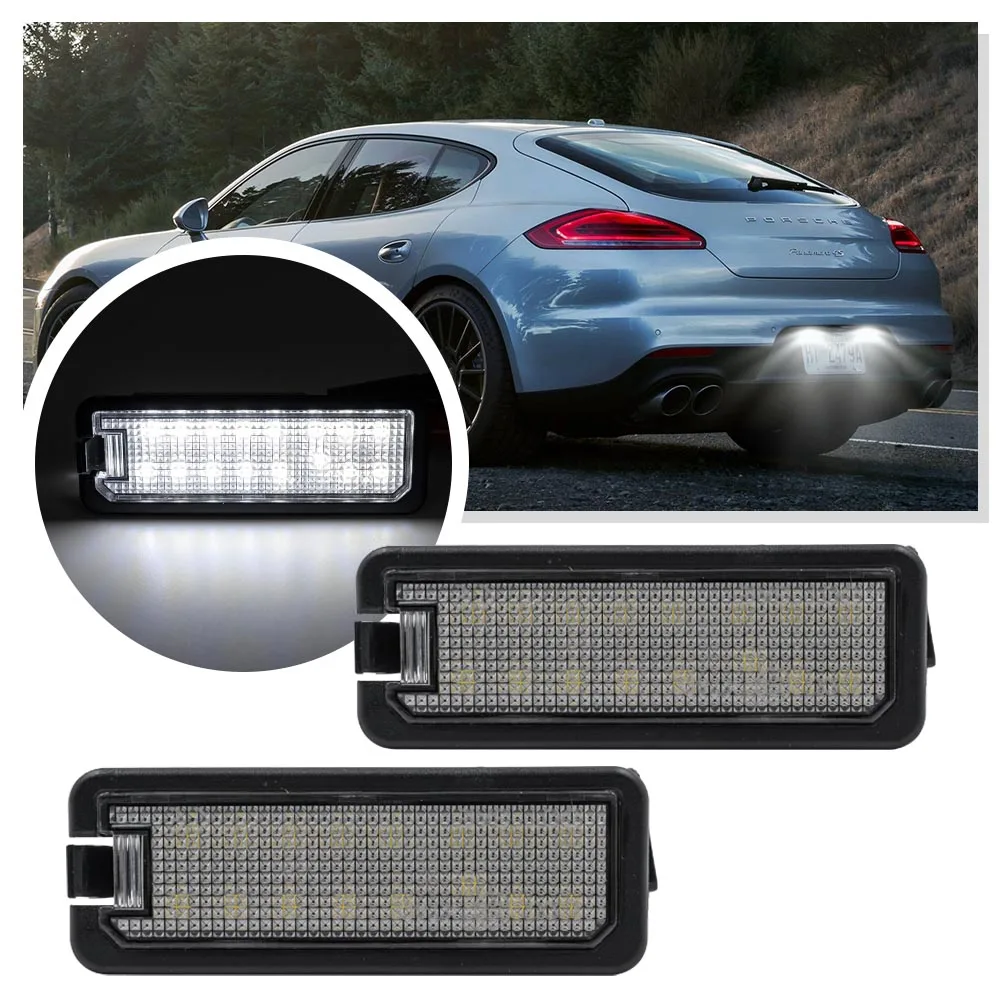 

2Pcs Canbus LED License Number Plate Light For Porsche Panamera 970 2014-2016 Cayenne Macan 911 718 Boxster Rear Tail light