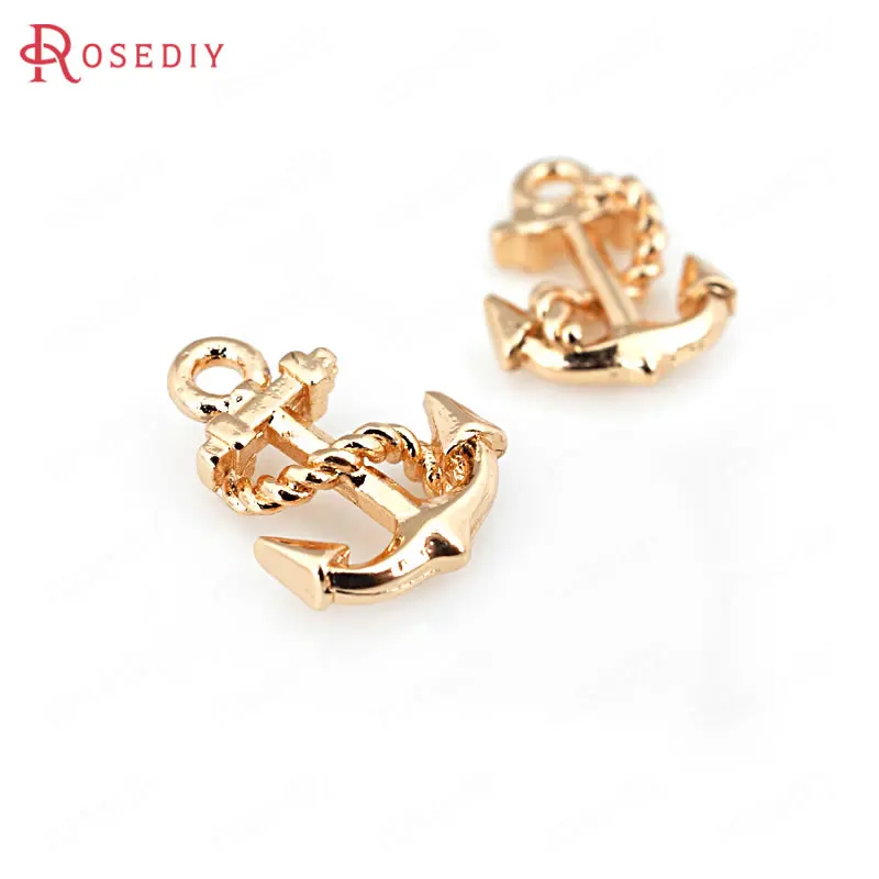 18K Gold Color Anchor Rudder Charms Pendants High Quality Jewelry Making Supplies Necklace Earrings Accessories for Women