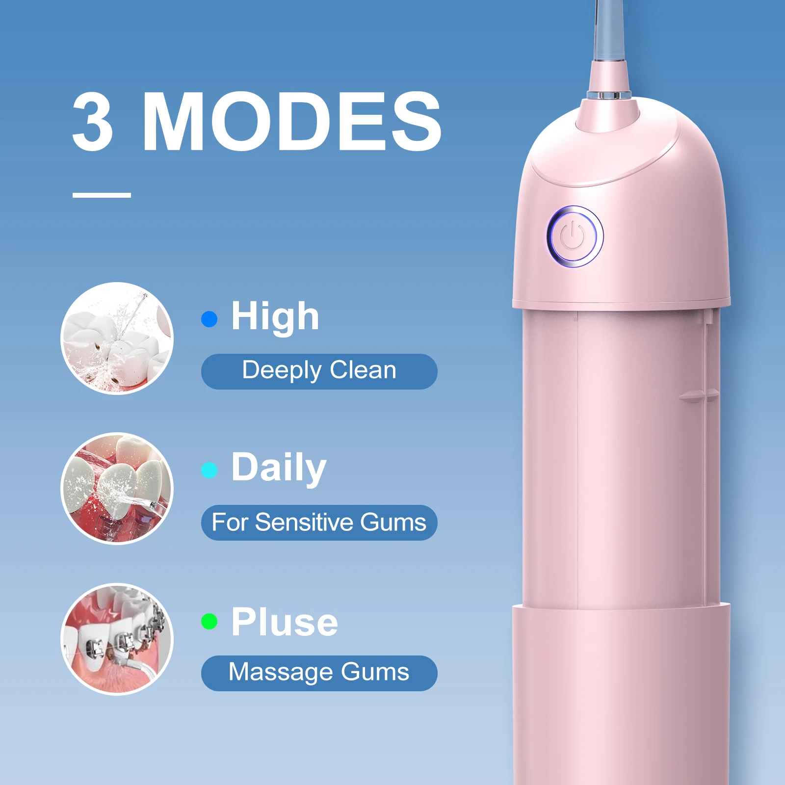 SEAGO Portable Oral Dental Irrigator Rechargeable USB Charge Water Flosser 5 Nozzles Jet Floss Tooth Pick Waterproof IPX7 SG831