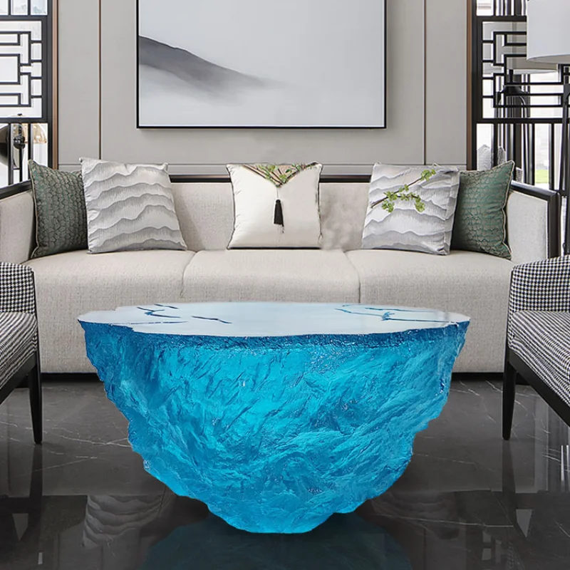 Modern creative transparent resin furniture floor-to-ceiling ornaments villa hotel restaurant room sales table customization