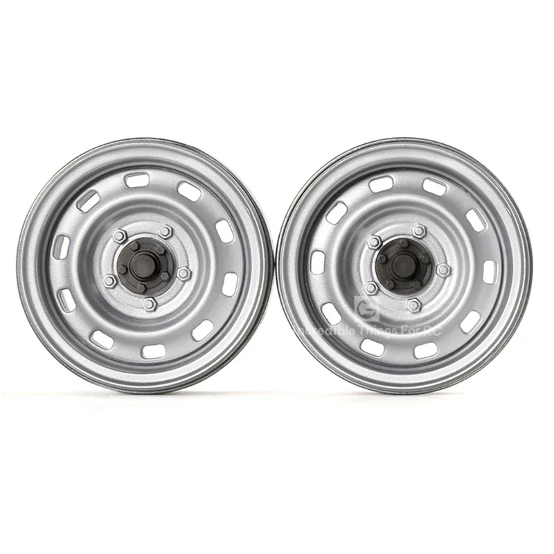 Simulation 1.9 Metal Beadlock Wheels Silver 12mm Hex Hub for 1/10 RC Crawler Car Traxxas TRX4 Defender TRX6 AXIAL SCX10 RC4WD