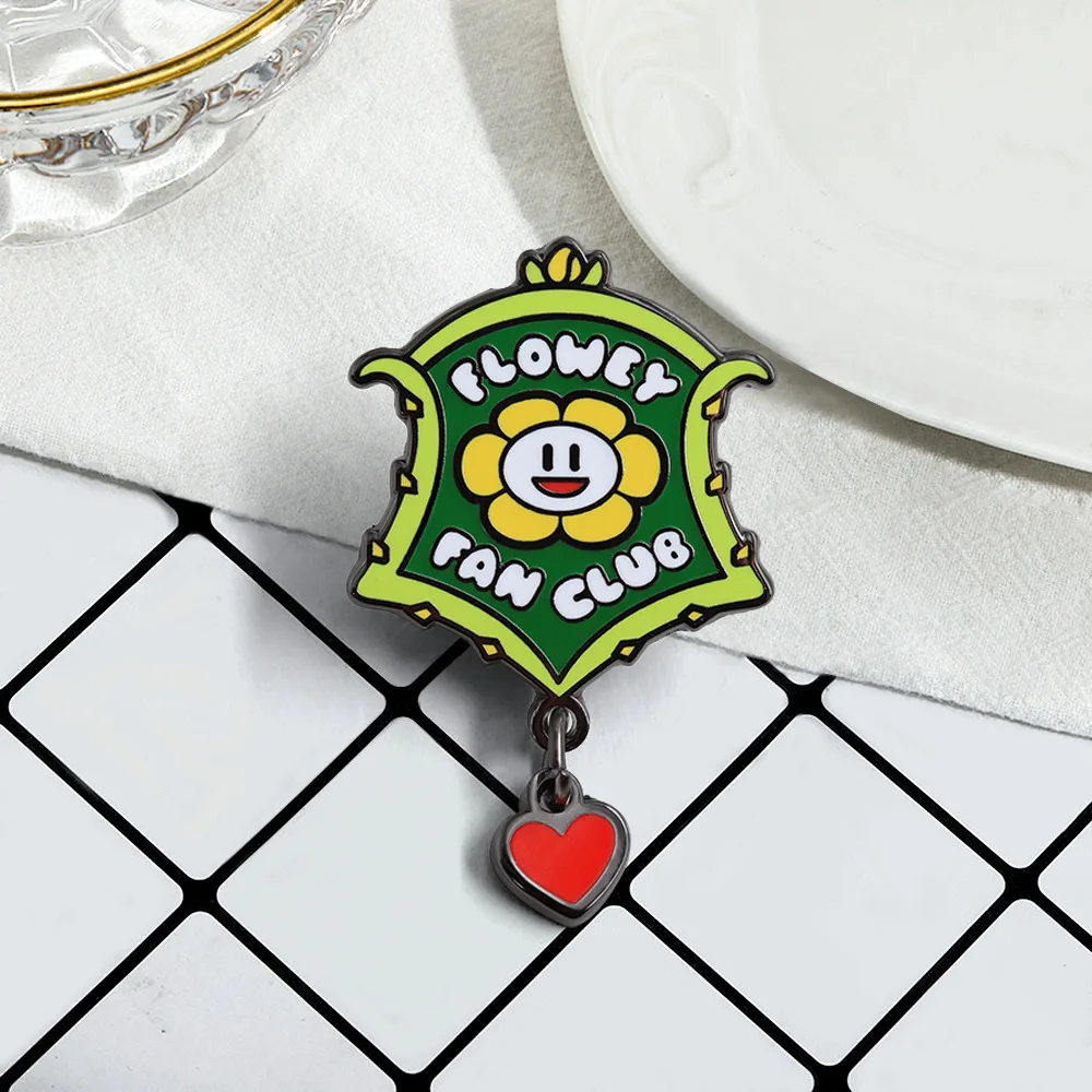 Undertale flor fã clube emblema jogo criativo broche periférico jogo aliança logotipo broche colar jóias decoração fãs presentes