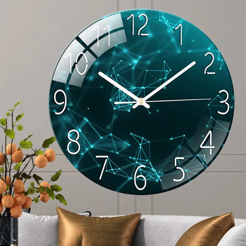 Relojes de pared creativos de estilo europeo para sala de estar, reloj perforado gratis, reloj de cuarzo silencioso para el hogar, reloj Digital