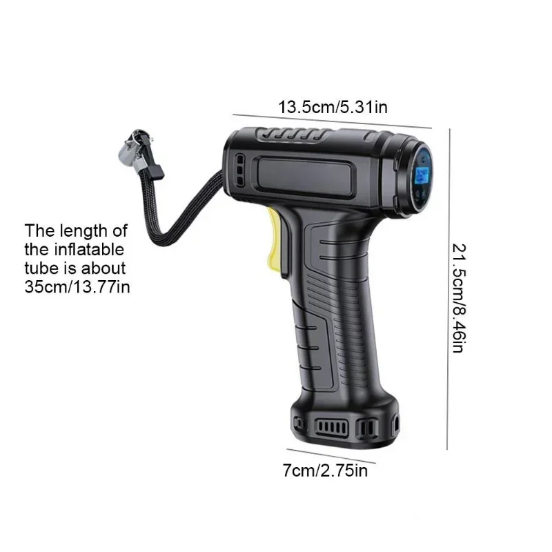 휴대용 공기 압축기 무선 및 유선 팽창식 펌프, 휴대용 공기 펌프, 타이어 팽창기, 자동차 자전거 오토바이 디지털, 120W