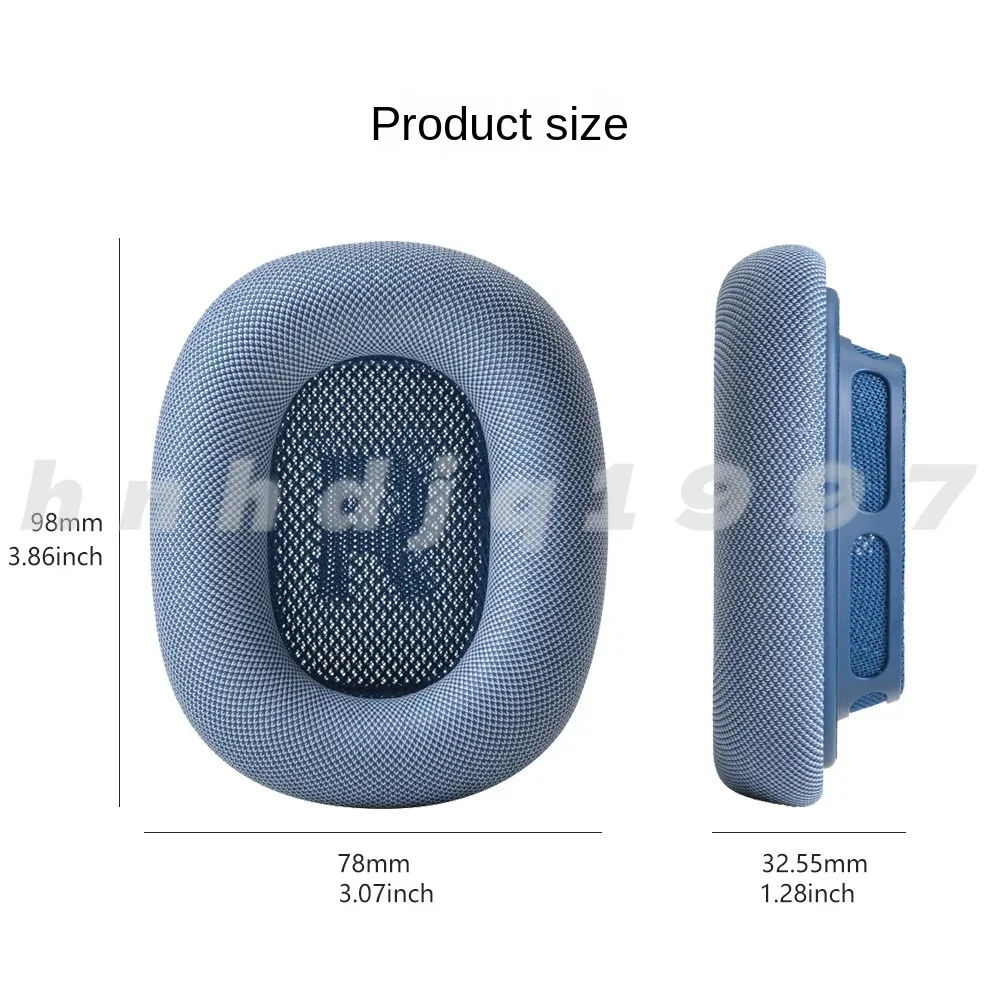 For  Headphones Max Earmuffs Woven Earmuffs Memory Sponge 1:1 Breathable Mesh Silver Magnetic Earmuffs