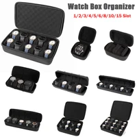 Caja organizadora para relojes, Estuche De Viaje para relojes, almacenamiento portátil, soporte de exhibición para relojes de pulsera y relojes inteligentes, regalo para hombres y mujeres