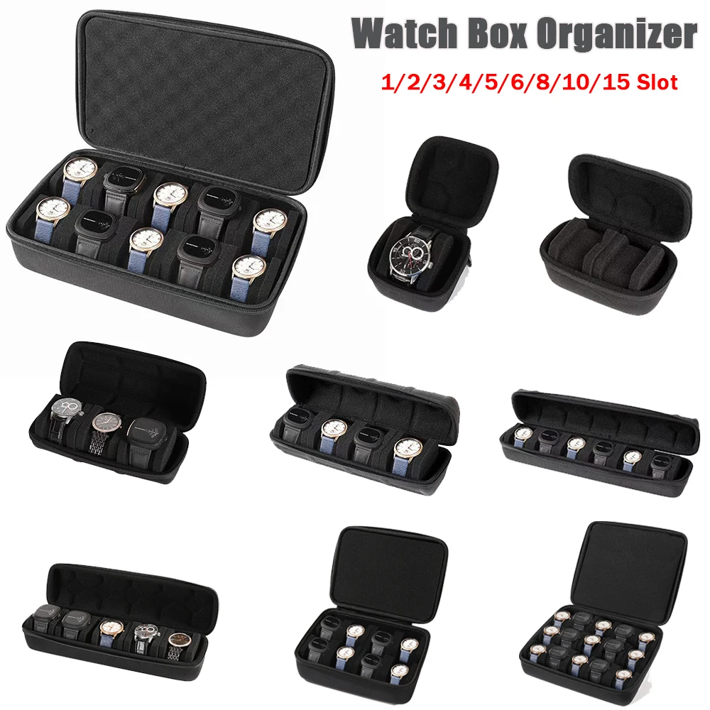 Watch Box Organizer Watch Travel Case Portable Storage Watch Display Holder for Wristwatches and Smart Watches Men Women Gift