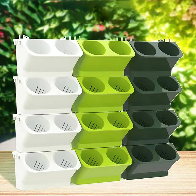 Self Watering Flower Pot Vertical Garden Planter Pocket Wall-Mounted Succulents Plant Bonsai Pot Home Balcony Decoration