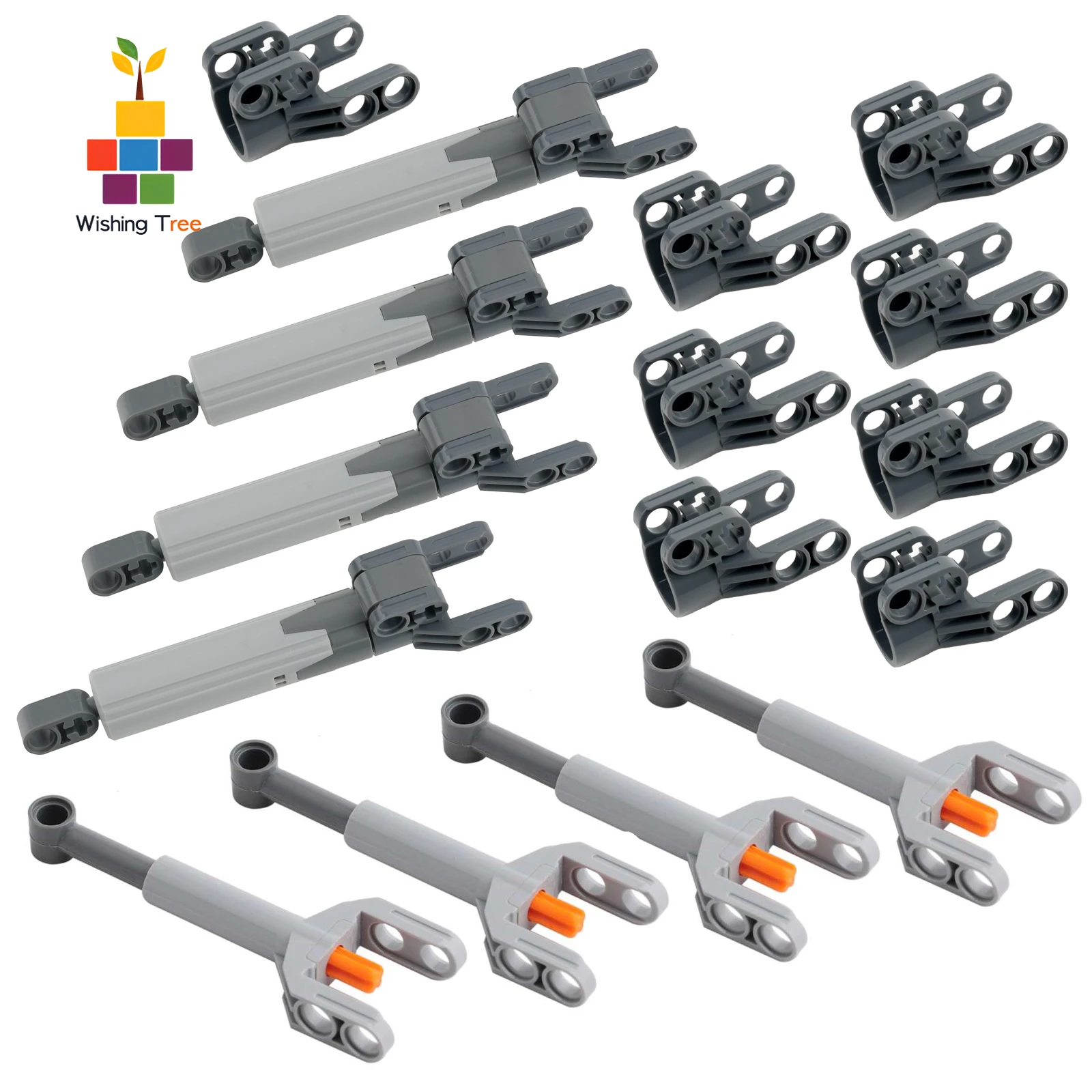 16PCS Building Blocks Linear Actuator Set for 61904 61927 92693 Models Grey