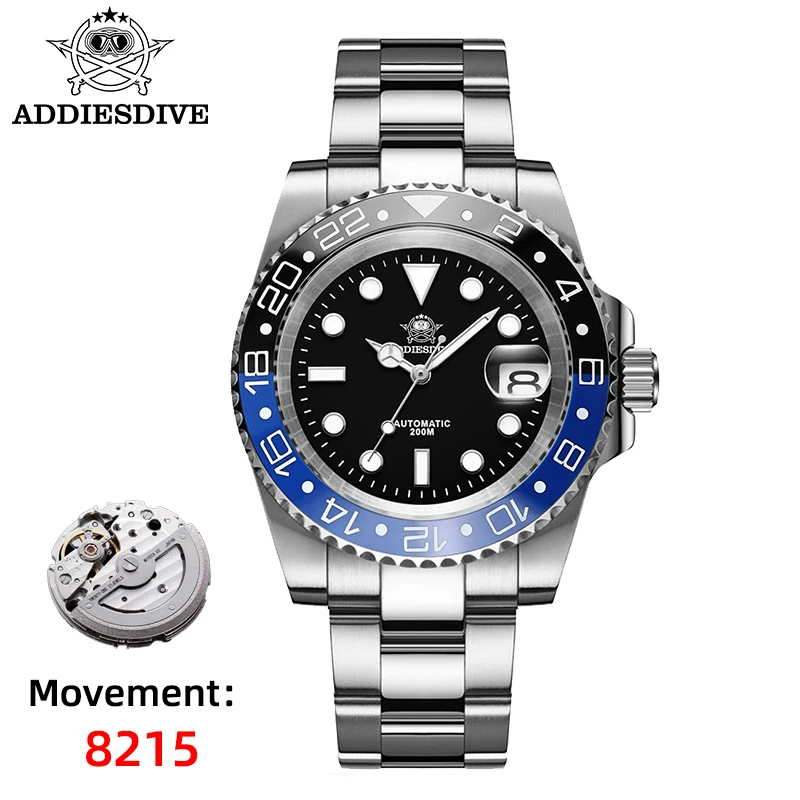 ADDIESDIVE Men's Automation Watch Sapphire Glass Super Luminous 200M Waterproof Diving Watches Ceramic Bezel Analog Watch