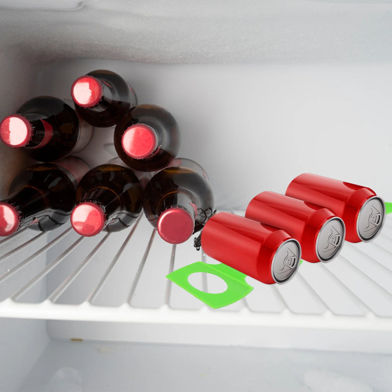 2pcs Silicone Refrigerator Storage Mat Bottle Organizer Holder For Beer Wine Can Rack Fridge Shelf Beverage Stackable Organizer