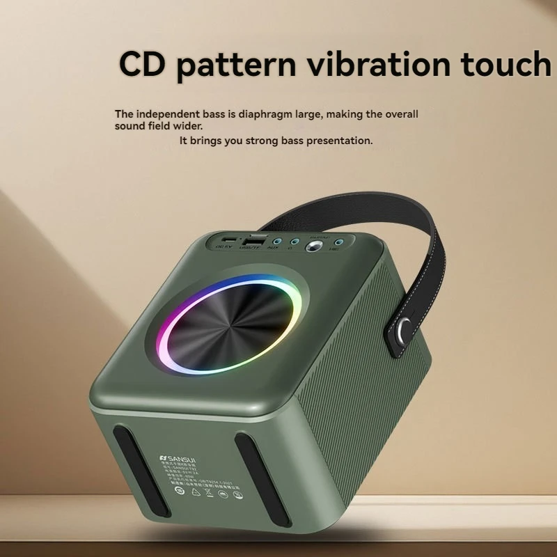 Altavoz Bluetooth para exteriores SANSUI T92 altavoz Bluetooth portátil para karaoke al aire libre con altavoz subwoofer de baile cuadrado de alto volumen