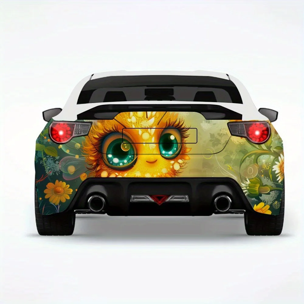 

Милая мультяшная пчела, автомобильная наклейка-виниловая наклейка на заднюю часть автомобиля, водонепроницаемые самоклеящиеся виниловые наклейки для хвоста и бампера автомобиля, Decora