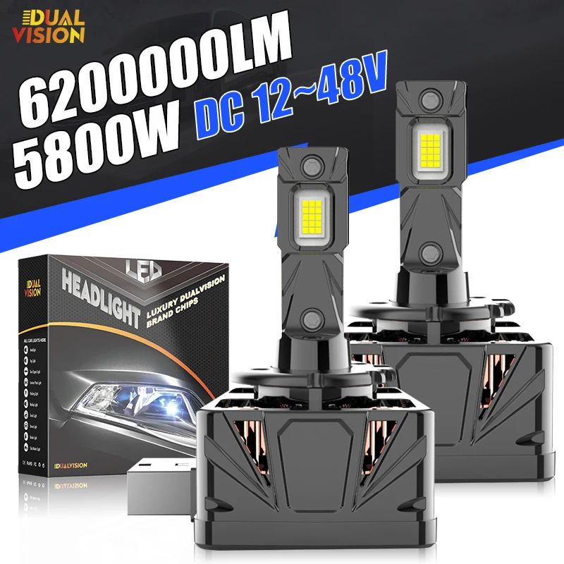 

5800W Power 2PCS D3S Светодиодные фары серии D Ксеноновые лампы Canbus 1:1 HID D1S D3S D8S D1R D3R 30PCS CSP 6000K 12V Автомобильные фары для линз