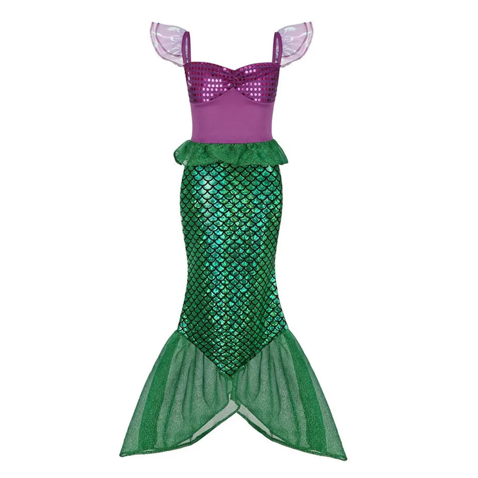 Little Girls Princess Clothes Children Mermaid Halloween Fancy Dress Up Kids Summer Luxury Party Clothing Kids Cosplay Dresses