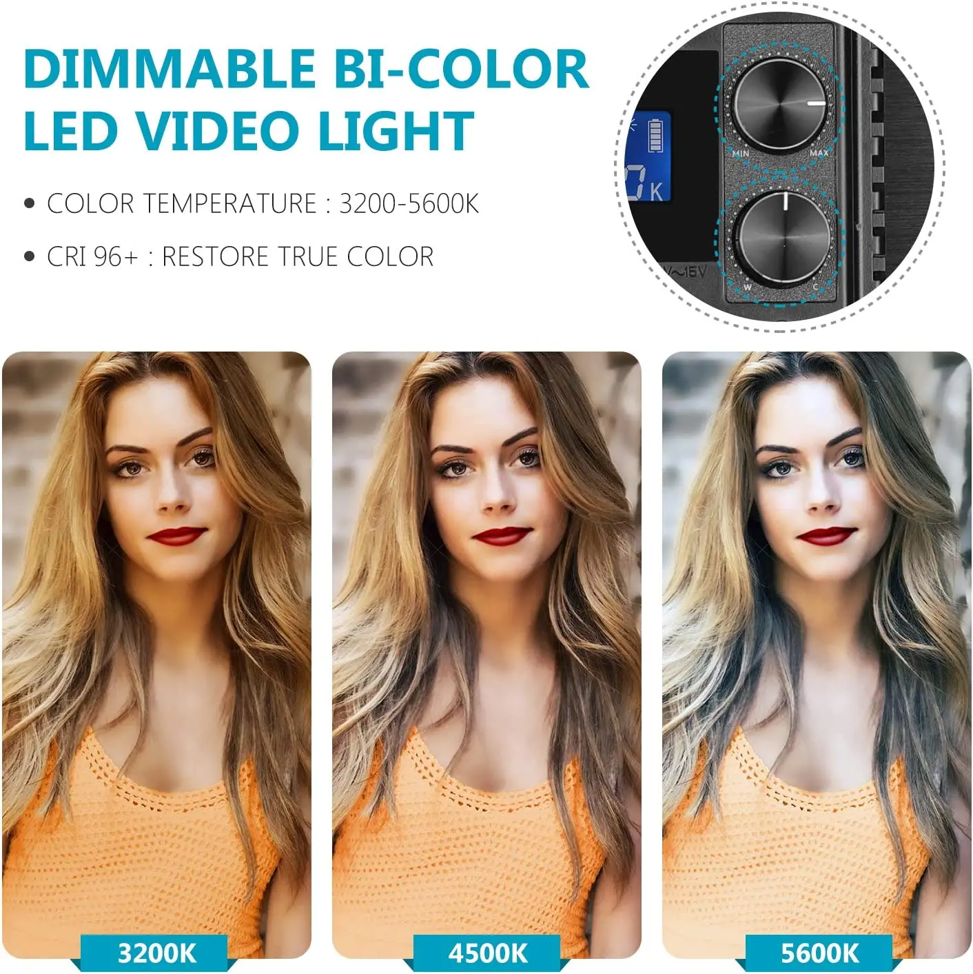 Neewer Upgraded 660 LED Video Light, Dimmable Bi-Color 3200K~5600K CRI 96+ LED Panel Light  for Studio Photography, YouTube Vlog