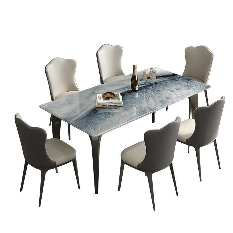#Italian Luxury Accessible Slate Dining Table Modern Simple Rectangular Design Elephant Leg Home Hotel Home Furniture Apartment