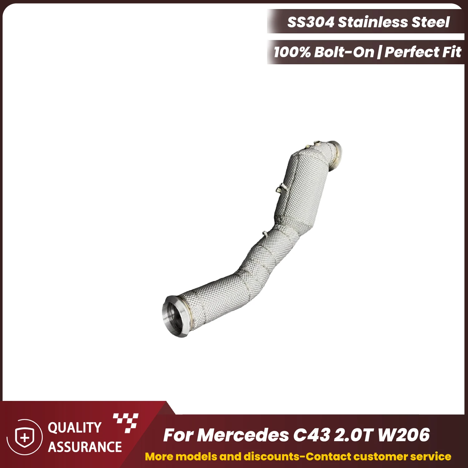 

ECCF Sports Downpipe With Heat Shield For Mercedes C43 2.0T W206 Aggressive Exhaust Sound High Flow Performance Upgrade
