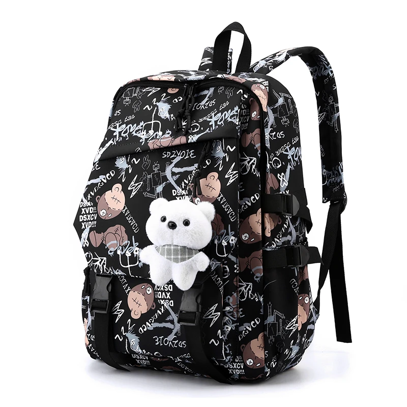 2023 New Men's and Women's Personalized Colorful Print Backpack Travel Backpack Nylon Fashion Casual Bag School Bag