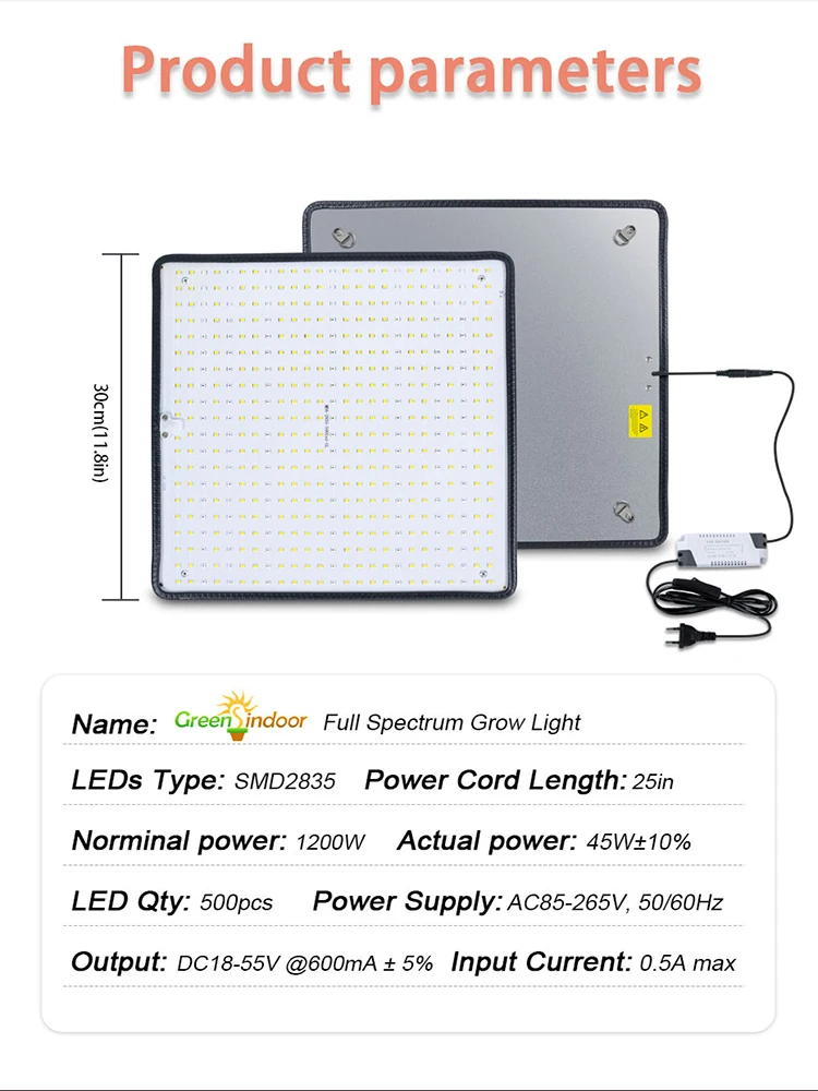 Greensindoor Grow Tents Flowering Quantum Board Led Samsung Grow Light Full Spectrum Lamp for Plants Indoor Growth Light 1200W