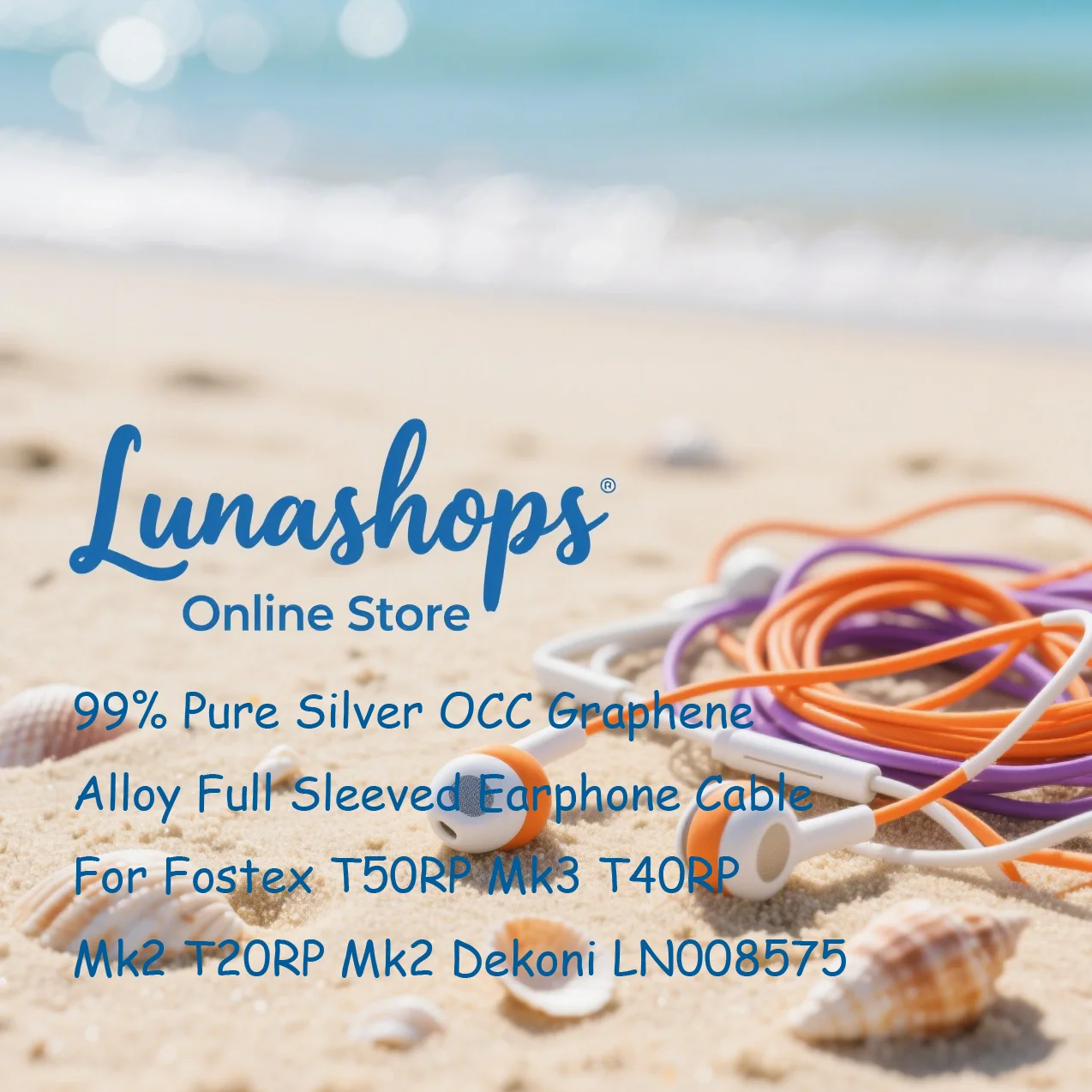 

99% Pure Silver OCC Graphene Alloy Full Sleeved Earphone Cable For Fostex T50RP Mk3 T40RP Mk2 T20RP Mk2 Dekoni LN008575
