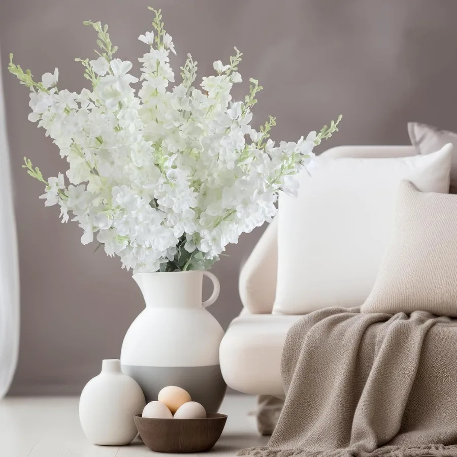 50 peças flor artificial delphinium 35.4 ''longo larkspur haste falsa flores de seda falsa em massa para vasos altos arranjos florais hom